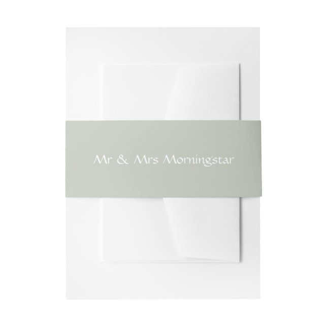 Soft Sage Green Invitation Belly Band (Front Example)