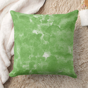 Soft Sage Green Watercolor Marble Pattern Throw Pillow