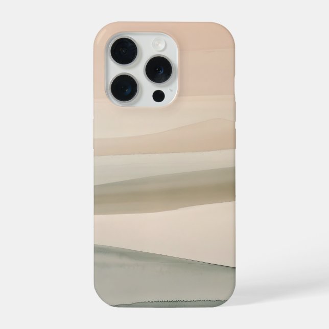 Soft Sage Hills Abstract Landscape Minimal Neutral iPhone Case (Back)