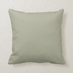 Soft Sage Pastel Green Solid Colour - Olive Sprig Throw Pillow