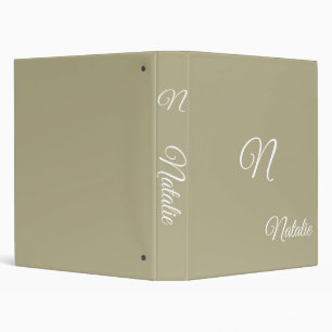  Soft  sage solid colour monogrammed Binder