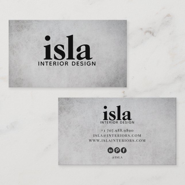 Soft Sage Texture Interior Designer Business Card (Front/Back)
