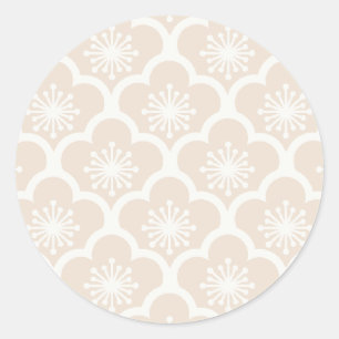 Soft Sakura Neutral - Soft Linen Classic Round Sticker