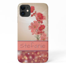 Soft Salmon Flowers and a Dreamy Maroon (brokeh)