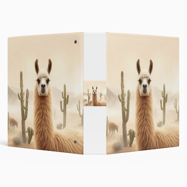Soft Sand Llama with Cactus Flow Binder (Background)