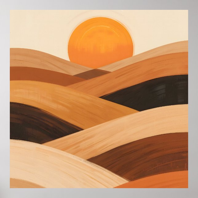 Soft Sand Waves at Sunset Poster (Front)