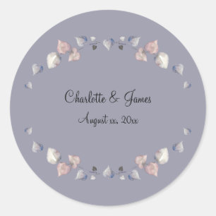 Soft Scottish Heather - Wedding Hearts Classic Round Sticker
