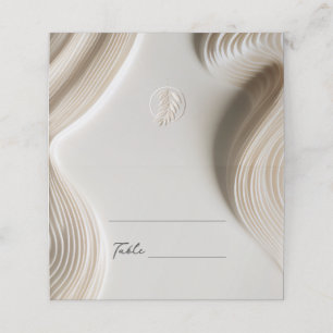 Soft sculpted ivory wedding place card