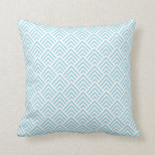 Soft Sea Green Geometric ZigZag Pattern Modern Throw Pillow