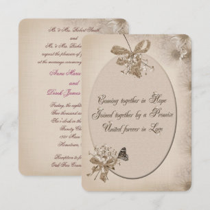 Soft Sepia Daisy Faire-part de mariage