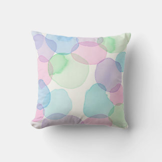 Soft Serene Watercolor Bubbles Pattern Home Decor Throw Pillow
