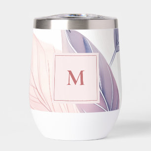 Soft Serenity Watercolor Leaves Custom Monogram