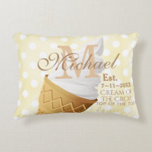 Soft Serve Vanilla Ice Cream Cone Name Monogram