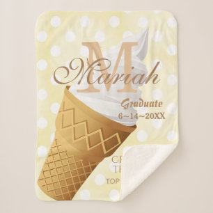 Soft Serve Vanilla Ice Cream Cone Sherpa Blanket