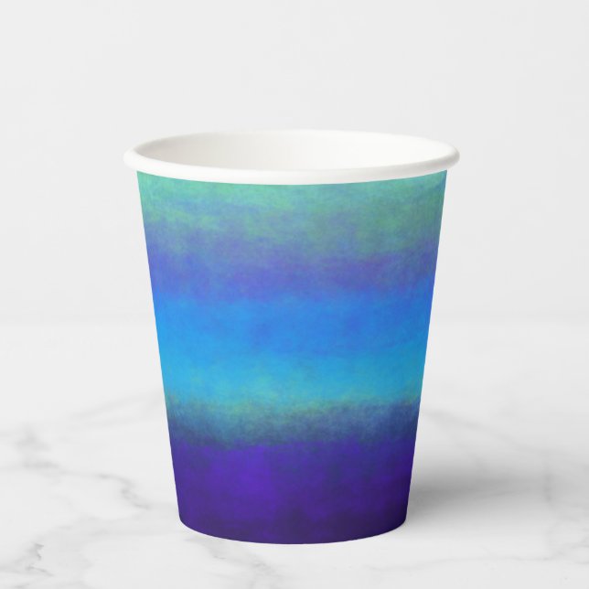 Soft shades of blue and green paper cups (Front)