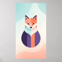 soft shades of blue purple and orange flat fox