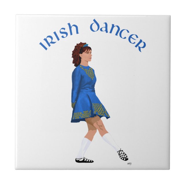 Soft Shoe Irish Dancer in Blue Tile (Front)