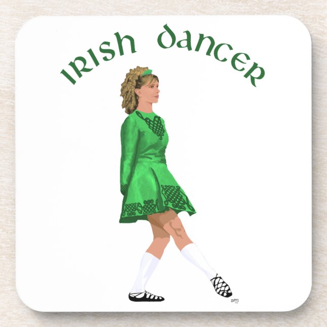 Soft Shoe Irish Dancer in Green Coaster (Front)