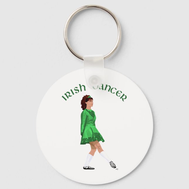Soft Shoe Irish Dancer in Green Keychain (Front)