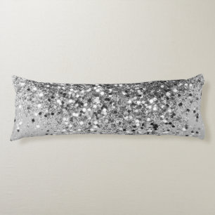 Soft Silver Gray Glitter #1 Body Pillow