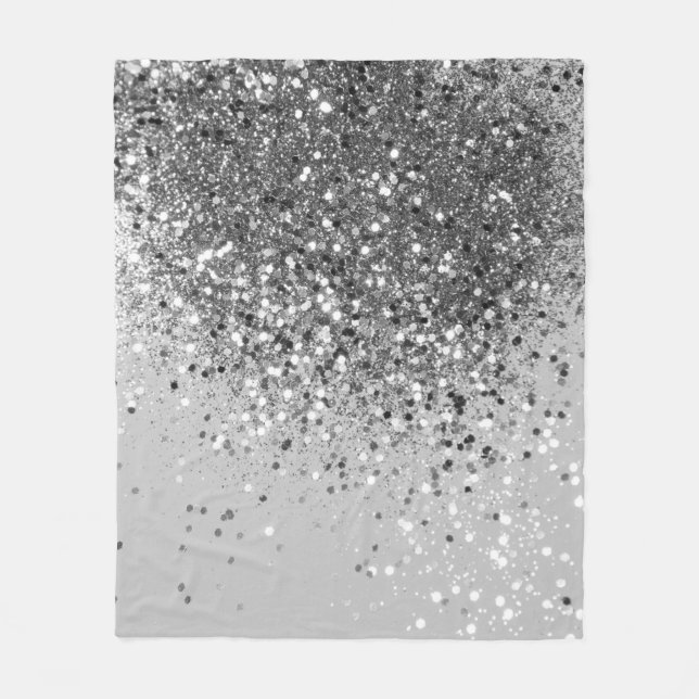 Soft Silver Gray Glitter #1 Fleece Blanket (Front)