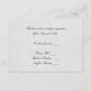 Soft Silver Heart RSVP Card
