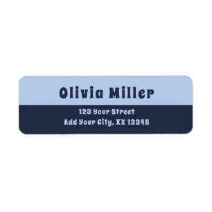 Soft Sky Blue - Bold Retro Address Label