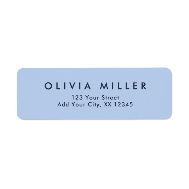 Soft Sky Blue - Classic Address Label (Devant)