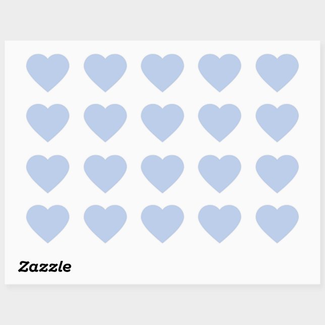Soft Sky Blue Cute Heart Sticker (Sheet)