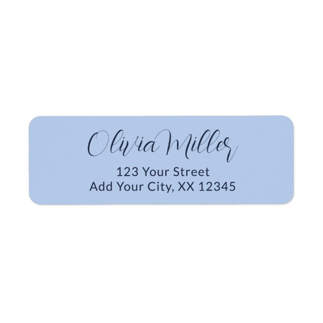 Soft Sky Blue - Elegant Address Label (Devant)