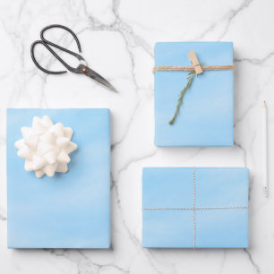 Soft Sky Blue Minimal Gradient Design Wrapping Paper Sheet