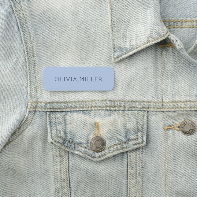 Soft Sky Blue Minimalist Name Tag (In Situ)