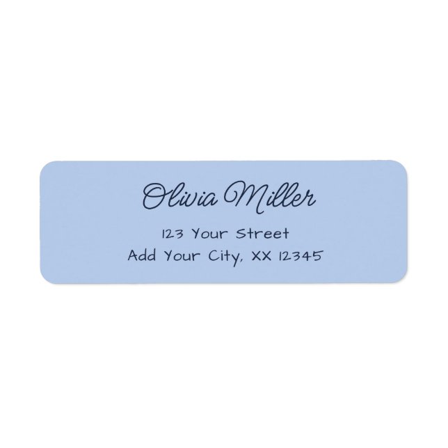 Soft Sky Blue - Modern Address Label (Devant)