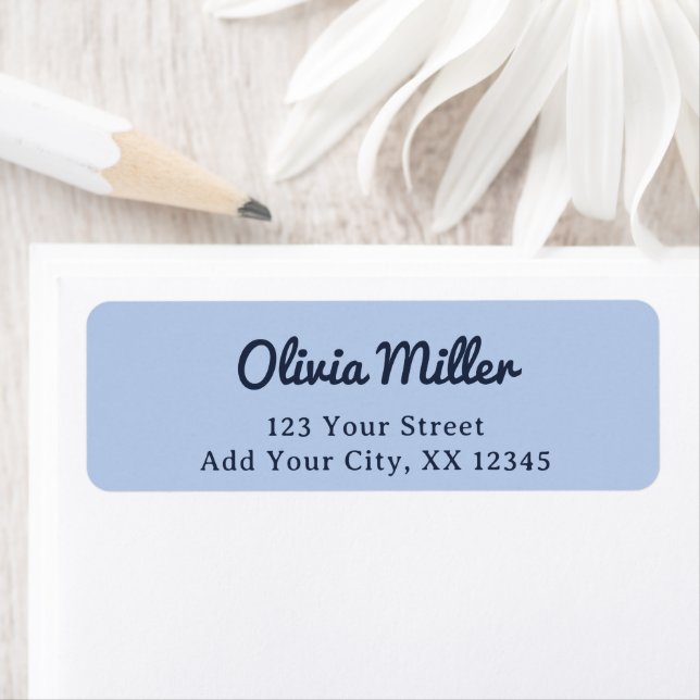 Soft Sky Blue - Trendy Address Label (En situation)