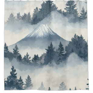 Soft Snowy Mountain Peaks - Blue White