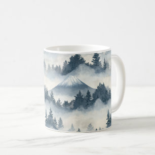 Soft Snowy Mountain Peaks - Blue White Coffee Mug
