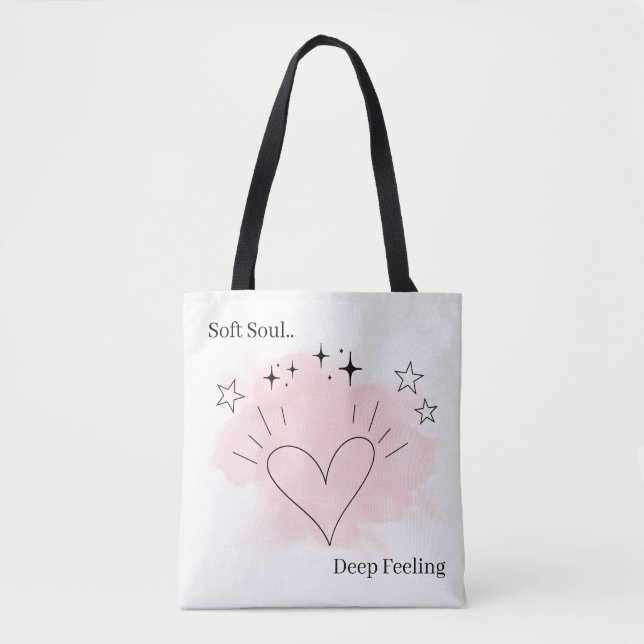 Soft Soul Deep Feeling Personalized Tote Bag (Devant)