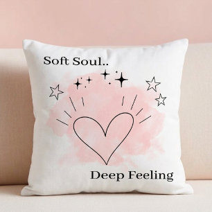 Soft Soul Throw Pillow – Customizable Text