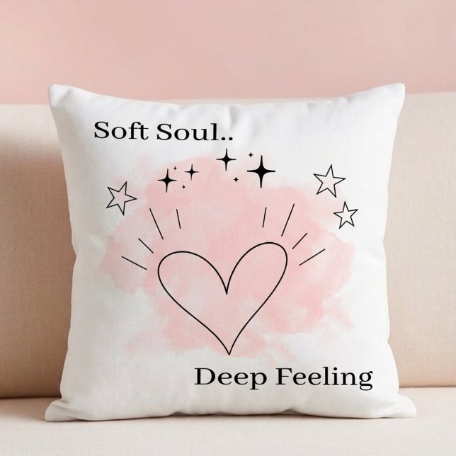 Soft Soul Throw Pillow – Customizable Text (Creator Uploaded)