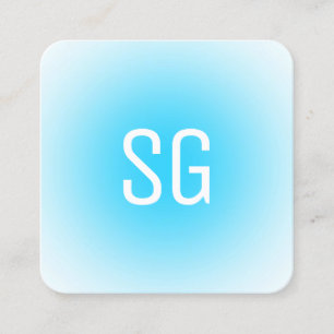 Soft Spot - Initials - Sky Blue Square Business Ca Card
