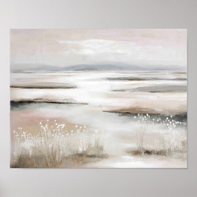 Soft Spring Marsh #2 – Minimalist Pastel Landscape Poster (Front)