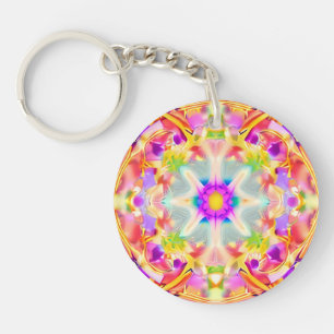 Soft Spring Pastels Tie Dye Pattern Keychain