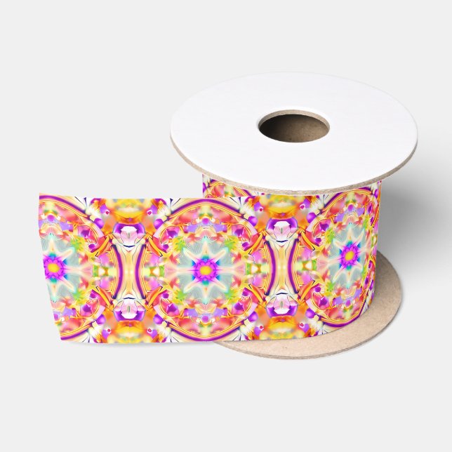 Soft Spring Pastels Tie Dye Pattern  Satin Ribbon (Spool)