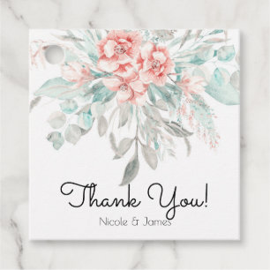 Soft Spring Summer Floral Greenery Elegant Wedding Favour Tags