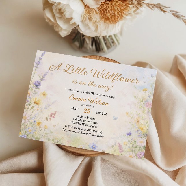 Soft Spring Wildflower Meadow Baby in Bloom Invitation (Creator Uploaded)