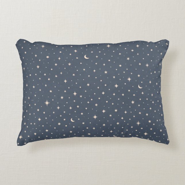Soft Star Pattern Aesthetic Accent Pillow (Front)