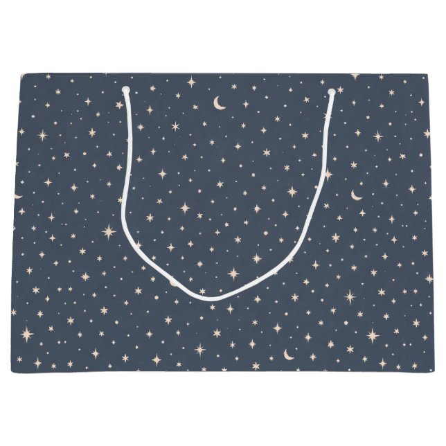 Soft Star Pattern Aesthetic Large Gift Bag (Front)