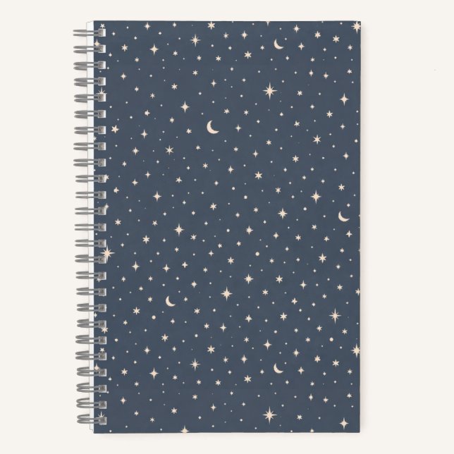 Soft Star Pattern Aesthetic Notebook (Front)