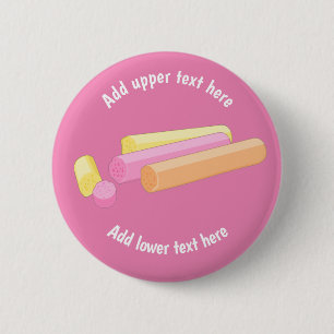 Soft Sticks of Edinburgh Rock Candy - add own text 2 Inch Round Button
