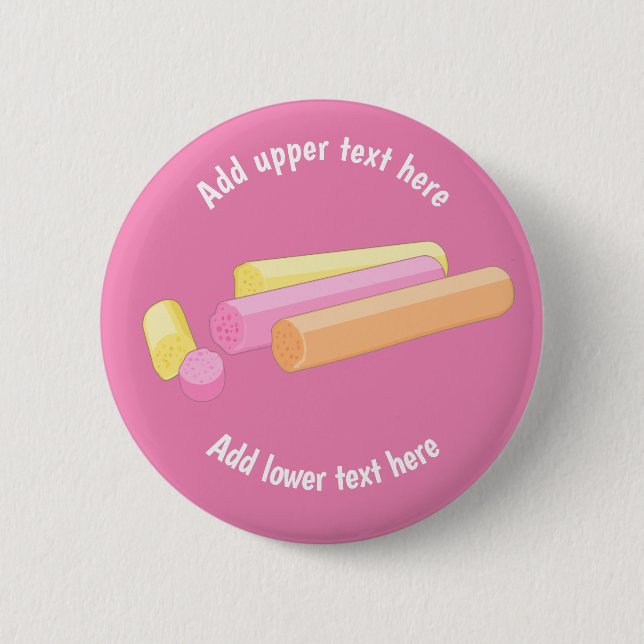 Soft Sticks of Edinburgh Rock Candy - add own text 2 Inch Round Button (Front)